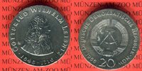 DDR 20 Mark Silbergedenkmünze Gedenkmünze 250.Todestag Gottfried Wilhelm Leibniz