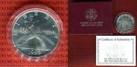 USA 1 Dollar Silbermünze 1992 U.S. Olympic Coin BU in Kapsel, Zertifikat Box OVP