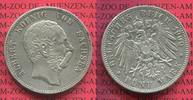 Sachsen, Saxony German Empire 5 Mark Silbermünze König Albert Kursmünze