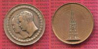 Preußen Königreich Bronzemedaille Preußen 1818 Grundstein Siegesdenkmal über Napoleon Berlin Kreuzberg Alexander I