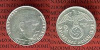III. Reich 2 Reichsmark Silbermünze Kursmünze Hindenburg