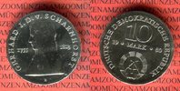 DDR 10 Mark Silbergedenkmünze Gedenkmünze 225. Geburtstag Gerhard von Scharnhorst