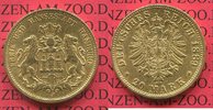 Hamburg 20 Mark Goldmünze Stadtwappen Key Date Seltenes Jahr