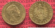 Preußen, State of Prussia German Empire 20 Mark Goldmünze Kursmünze Wilhelm II. Kleiner Adler