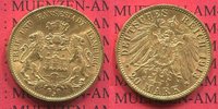 Hamburg, German Empire Free City of 20 Mark Gold Kursmünze Stadtwappen