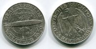 Weimarer Republik Deutsches Reich 5 Mark Silbermünze Silver Coin Zeppelin Weltflug LZ 127 1929, Silber