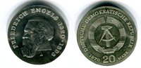DDR 20 Mark Silbergedenkmünze Gedenkmünze 150. Geburtstag Friedrich Engels