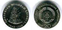 DDR 20 Mark Silbergedenkmünze Gedenkmünze 250.Todestag Gottfried Wilhelm Leibniz