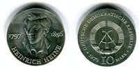 DDR 10 Mark Silbergedenkmünze 175. Geburtstag Heinrich Heine 写真