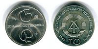 DDR 10 Mark Silbergedenkmünze Silbergedenkmünze 500. Todestag Johannes Gutenberg