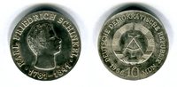 DDR 10 Mark Silbergedenkmünze Gedenkmünze 125. Todestag Karl Friedrich Schinkel