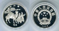 China 5 Yuan Silbermünze Karawane auf der Seidenstraße Foto