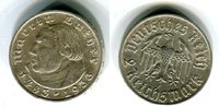 III. Reich 2 Reichsmark 450. Geburtstag von Martin Luther