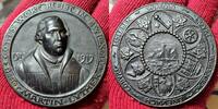 Reformation Eisenguss Medaille, 400 Jahrfeier der Reformation, Portrait Martin Luther sehr plastisch, Wartburg, -