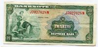 Bundesrepublik Deutschland Berlin 20 DM Deutsche Mark Währungsreform Currency Reform Kopfgeld B-Stempel -