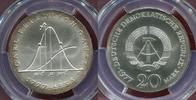 DDR, GDR, Eastern Germany E.Germany 20 Mark Silbermünze DDR 200. Geburtstag von Carl Friedrich Gauss -