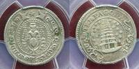 Indien Madras Presidency 1/4 Quarter Pagoda Silber nd 1908 reeded Edge sehr schön PCGS Genuine VF Det.