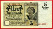 5 Rentenmark - 8 Stellig 02.01.1926 Deutsches Reich III. Reich Deutsche Rentenbank 1923-1937 Weimarer Republik III