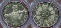 Österreich, Austria 50 Schilling Silber 100 Jahre Donauwalzer Blaue Danube -