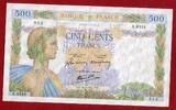 Frankreich 500 Francs Banknote 16. 7. 1942 La Paix Type -