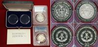 Germany-Democratic Rep 2 x 20 Mark Silbermünzen 1987-A Historisches Stadtsiegel PP Set 750 Jahre Ber