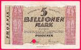 Deutsches Reich 5 Billionen Mark Düsseldorf / Rheinland Gutschein ueber 5 Billionen Mark 10.11.1923, entwertet -