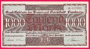 Deutsches Reich 1000 Mark Aushilfsschein der freien und Hansestadt Hamburg 01. Januar 1923 -