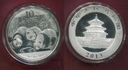China Volksrepublik PRC 10 Yuan Silbermünze Panda 1 Unze Silber - die Kapsel weist minimale Gebrauchsspuren auf -