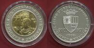 Andorra 20 Diners Bimetall Münze Krönung von Karl V. - 1,6 Gramm 0.917 Gold Goldinlay