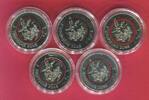 Bundesrepublik Deutschland 5 x 5 Euro Gedenkmünzen A - J Tropische Zone komplett Roter Ring Polymerring A,D,F,G,J -