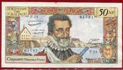 Frankreich 50 NF Nouveaux Francs 3.9.1959 Henri IV. Chateau de Peau Pont Neuf Paris Gebraucht Fleck siehe bild