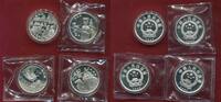 China Volksrepublik PRC 4 x 5 Yuan Silbermünze Seidenstrasse Silkroad -