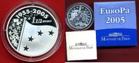 Frankreich 1,50 Euro Silbermünze 50 Jahre Europa Flagge - Pappschuber leicht gebraucht -