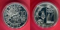 Belgien, Belgium 10 Euro Silber Belgische Olympiamannschaft Logo -