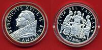 Vatikan 10 Euro Silbergedenkmünze Eucharistie 1. Pontifikatsjahr Papst Bendekit XVI. -