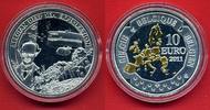 Belgien 10 Euro Silbergedenkmünze teilvergoldet Graphische Komposition mit Abbildung eines Bathyskaphs -