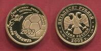 Russland Russia 50 Rubel Gold 1/4 Unze 2002 Fifa Soccer Fußball World Cup WM Japan Korea Polierte Platte mit Kapsel