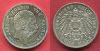 GERMANY Sachsen Saxony 5 Mark 1902 E Auf den Tod von König Albert Silber Alberts Death vz Patina leicht gereinigt