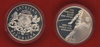 Lettland 1 Lats Silber Fußball WM Deutschland 2006 -
