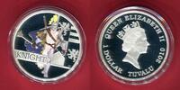 Tuvalu 1 Dollar, Silbermünze mit Farbauflage, eine Unze Great Warriors -Ritter-Knight- -