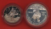 USA 1 Dollar Silber & 1/2 Dollar Ku/Ni Columbus Quincentenary -