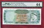 10 Dinars 10 Dinars 1960 (ND 1961) Kuwait, Currency Board, Amir Shaikh Abdullah PMG Zertifiziert 64 