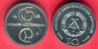 DDR 10 Mark Silbergedenkmünze 500. Todestag Johannes Gutenberg -