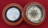 Niue Islands 1 Dollar Silbermünze 100 Jahre Panama Kanal - Panama Canal Compass - mit funktionierendem Kompass -