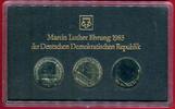 DDR 3 x 5 Mark Themensatz Martin Lutherehrung mit Wartburg -
