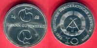 DDR 10 Mark Silbergedenkmünze 500. Todestag Johannes Gutenberg -