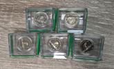 Bundesrepublik Deutschland 5 x 5 Euro Gedenkmünzen A - J Gemäßigte Zone PP komplett Grüner Ring Polymerring A,D,F,G,J -