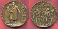 Deutschland Karl Goetz Bayern Bronze Gußmedaille Cast Absetzung von König Ludwig III. 1918, Flucht in Zivil aus dem Palast -
