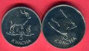 Zambia 5 + 10 Kwacha Silber Taita Falke & Antilope Gefährdete Tierwelt -