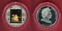 Cook Islands 20 Dollar mit Farbapplikation und 16 Glaselementen Masterpieces of Art - Carlo Maratta - Die Heilige Nacht -